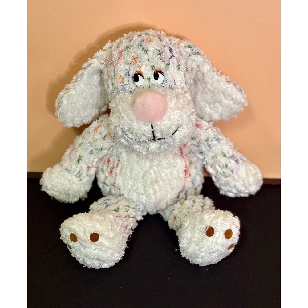 North American Bear Nubbies Floral Dog Plush 94 Vintage A41872 15in Side Eye
